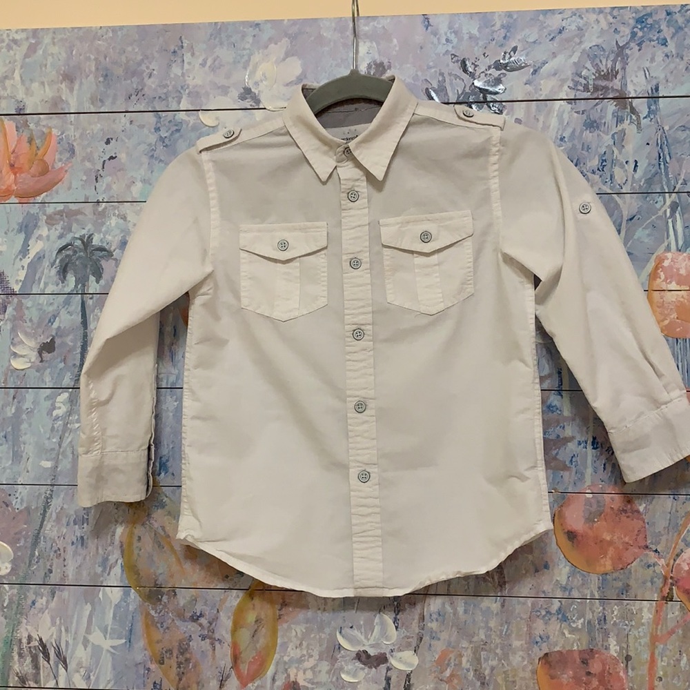 White Botton down boys shirt